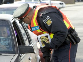 Annual holiday RIDE program is in effect across the province to keep our roads safe. (Sun files)
