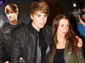 Justin Bieber and mom Pattie Mallette in Toronto for the world premier of Bieber's movie Never Say Never February 1, 2011. (Craig Robertson/Toronto Sun files)