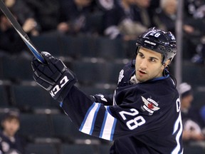 Patrice Cormier was called up to the Winnipeg Jets and practised on Thursday. (BRIAN DONOGH/Winnipeg Sun files)