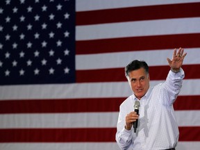 Republican presidential candidate and former Massachusetts Governor Mitt Romney speaks at a campaign rally in Dubuque, Iowa January 2, 2012, ahead of the Iowa Caucus on Jan. 3, 2012.  REUTERS/Brian Snyder
