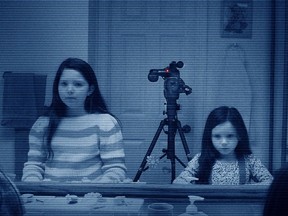 Chloe Csengery stars as Young Katie and Jessica Tyler Brown as Young Kristi Rey in Paranormal Activity 3.