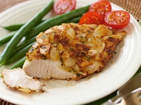Almond-crusted turkey. (Supplied)