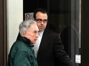 Ex-bishop Raymond Lahey is released on time served after being sentenced to 15 months in jail and two years probation, for importing child porn that included bondage photos of young boys wearing religious trappings, at the Ottawa Courthouse Wednesday, January 4, 2011.
(DARREN BROWN/QMI AGENCY)