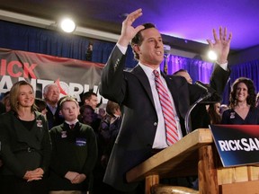 Republican presidential candidate and former U.S. Senator Rick Santorum addresses supporters at his Iowa Caucus night rally in Johnston, Iowa, January 3, 2012. REUTERS/John Gress