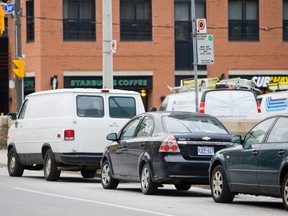 A van in a no-Stopping zone along Shuter St. in Toronto on Wednesday. (ERNEST DOROSZUK, Toronto Sun)
