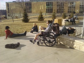 Shayna Conway, the only survivor of a roadside shooting last December, is seen outside of a Calgary hospital on Wednesday, January 5, 2012. Her family says she is recovering well. (SUBMITTED PHOTO)