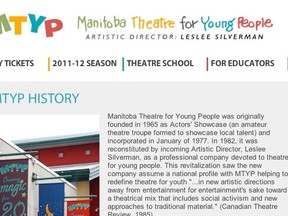 Manitoba young people theatre website photo.