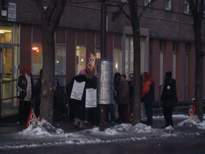 Workers at the Salvation Army shelter on George St. are on strike. They want better pay. DANIELLE BELL/OTTAWA SUN