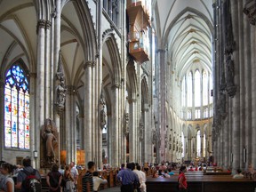 The nave of Koln’s Gothic cathedral towers 42.5 metres above its visitors. (CAMERON HEWITT/Special to QMI Agency)