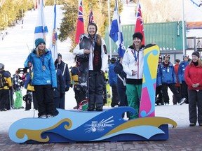 Ottawa snowboarder Quincy Korte-King (centre) will represent Canada at the Winter Youth Olympic Games in Innsbruck, Austria.