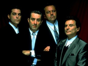 Stars of Martin Scorsese's Goodfellas from left to right: Ray Liotta, Robert De Niro, Paul Sorvino and Joe Pesci.