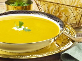 Curried sweet potato soup. (Supplied)