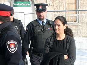 Tooba Mohammad Yahya enters Frontenac County courthouse in Kingston on Monday January 16, 2012, for her murder trial. (IAN MACALPINE/QMI AGENCY)