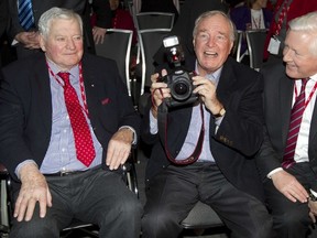 Former prime ministers John Turner (left), Paul Martin (centre) and interim Liberal leader Bob Rae (right) at the Ottawa Conference Centre in Ottawa, January 13, 2012.    Chris Roussakis/QMI Agency
