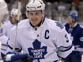If Dion Phaneuf is named captain for one of the all-stars, he'd almost certainly take Leafs teammate Phil Kessel with the first pick (QMI file photo)