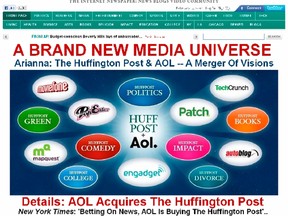 The Huffington Post is seen on a screen shot of The Huffington Post website. (Reuters)