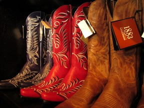 Cowboy boots in Fort Worth, Texas. (Sarah Bergeron-Ouellet/QMI Agency)