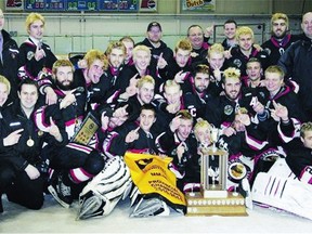 The Charleswood Hawks celebrated an MMJHL title last year and are favourites to do it again this year. They’ve won eight championships in the past 11 years. (Handout)