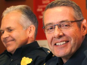 Ottawa Deputy Police Chief Charles Bordeleau, Ottawa Deputy Police Chief Gilles Larochelle and Ottawa Police Chief Vern White during a editorial board meeting at the Ottawa Sun Friday, Jan. 20,  2012.  
(TONY CALDWELL/OTTAWA SUN)