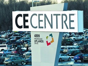 Cars jammed the roads leading into the new CE Centre Saturday, and the centre's parking lot.