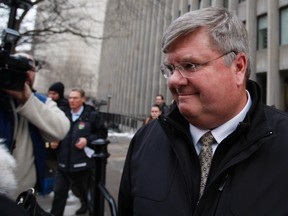Former Nortel CFO Douglas Beatty leaves 361 University Courthouse after first day of the trial. Nortel trial starts in Toronto January 16, 2012. (Craig Robertson/QMI Agency)