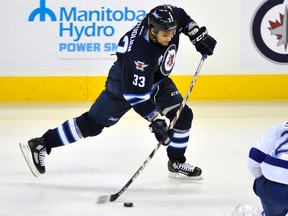 Dustin Byfuglien’s injury will keep him out of the all-star game, leaving the Winnipeg Jets with no representative at the annual mid-season showcase. (FRED GREENSLADE/Reuters files)