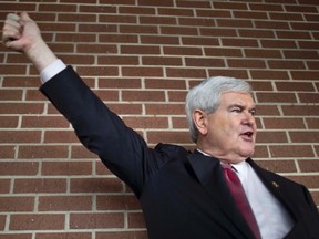 U.S. Republican presidential candidate Newt Gingrich talks to supporters during a campaign stop at Powdersville Middle School in Greenville, South Carolina January 21, 2012.  REUTERS/Benjamin Myers