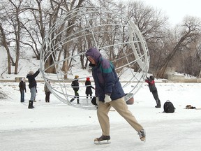 Winnipegger Reimer Clausen skates on the river trail at The Forks on Tuesday, Jan. 24, 2012. (Jason Halstead, Winnipeg Sun)