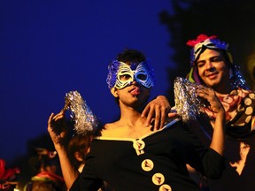 Participants attend the fourth Delhi Queer Pride parade, an event promoting gay, lesbian, bisexual and transgender rights in New Delhi in this November 27, 2011 file photo. REUTERS/Adnan Abidi/Files