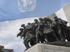 The United Nations flag at the national war monument. (Postmedia Network files)