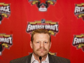 Boston Bruins goaltender Tim Thomas talks to the media following the NHL all-star fantasy draft at the Casino du Lac-Leamy on Thursday night. Thomas said he followed his conscience by refusing to visit the White House with his teammates. (Errol McGihon/Ottawa Sun)