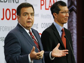 In a bizarre news conference that appeared to have been thrown together Wednesday, Tourism Minister Michael Chan and Finance Minister Dwight Duncan both scrambled to explain their blurry vision for this 51 hectares of priceless waterfront land.       (CRAIG ROBERTSON/Toronto Sun/QMI Agency)