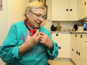North End resident Eva Zajac, 88, was attacked and robbed near Empire Drugs at the corner of Selkirk Avenue and Arlington Street in Winnipeg's North End on Jan. 31, 2012. (Jason Halstead, Winnipeg Sun)