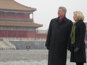 Prime Minister Stephen Harper and his wife Laureen tour the Forbidden City during Harper's first visit there in 2009 (David Akin/QMI AGENCY)