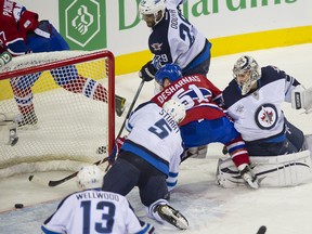 (51) David Desharnais scores during the first period of play against the Winnipeg Jets Sunday February 5 2012. 
IERRE-PAUL POULIN/LE JOURNAL DE MONTRÉAL/AGENCE QMI