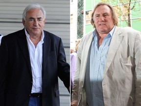 Dominique Strauss-Kahn (left) and Gerard Depardieu (right). (REUTERS/QMI Agency, file)