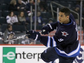 Winnipeg Jets winger Evander Kane returned to the lineup on Tuesday after missing seven games with a concussion he believes he initially suffered way back on Dec. 20. (JASON HALSTEAD/Winnipeg Sun)