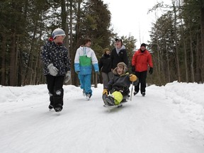 Family Day weekend events include cruising along the 300-metre skate path at Arrowhead Provincial Park north of Huntsville. (Courtesy Ontario Parks)