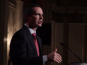 Ontario Premier Dalton McGuinty addresses the Canadian Club of Ottawa at the Chateau Laurier on Thursday. McGuinty suggested public servants will have to concede to pay cuts to bring the province's $16 billion deficit under control. (TONY SPEARS/Ottawa Sun/ QMI Agency)