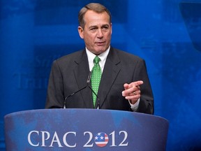 U.S. House Speaker John Boehner (R-OH) addresses the American Conservative Union's annual Conservative Political Action Conference in Washington, February 9, 2012. (REUTERS/Jonathan Ernst)