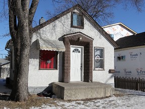 This home on McIntosh Avenue in Elmwood was shot up early Saturday morning. (JASON HALSTEAD/Winnipeg Sun)