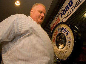 Mayor Rob Ford took the bet to donate his weight to a food bank if the Argos lose the Grey Cup final. (Toronto Sun file)