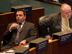 Councillor Giorgio Mammoliti, left, and Mayor Rob Ford. (Jack Boland/Toronto Sun files)