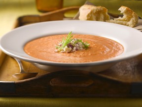 Creamy roasted tomato and fennel soup with feta cheese. (Supplied)
