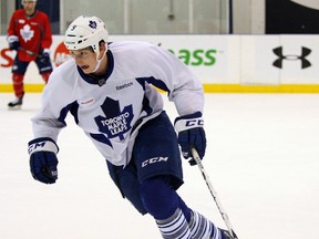 “No one wants to be sat out,” Colby Armstrong said after the Leafs’ morning skate (MICHAEL PEAKE/Toronto Sun/QMI Agency).