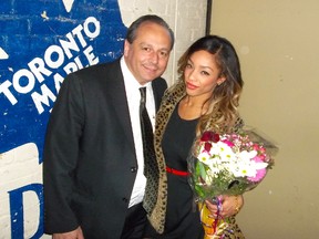 Limo driver John Arsenault with Pussycat Dolls member Chrystina Sayers. Sayers has paid an outstanding bill to Arsenault for driving her around Toronto recently.