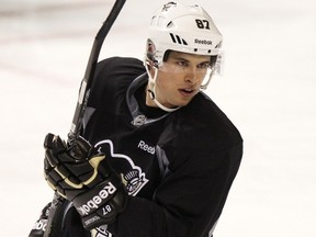 Pittsburgh Penguins center Sidney Crosby skates during practice in Montreal February 7, 2012. REUTERS/Christinne Muschi