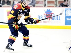 Dane Fox of Thamesville had 22 points in 28 games with the Erie Otters after being acquired in January. (MARK BELL/Erie Otters)