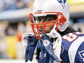 New England Patriots wide receiver Deion Branch is pictured before the NFL's Super Bowl XLVI football game between the New York Giants and the New England Patriots in Indianapolis, Indiana, February 5, 2012. (REUTERS/Mike Segar)