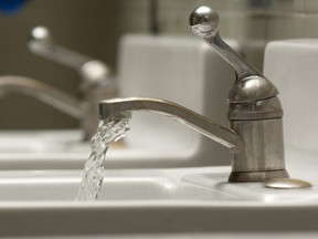 Water flowing from faucet